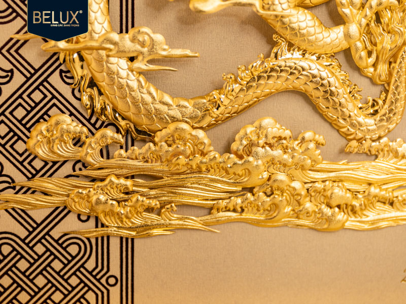 Tranh Thiên Long Hoàng Vân Dát Vàng 24k 34x27cm